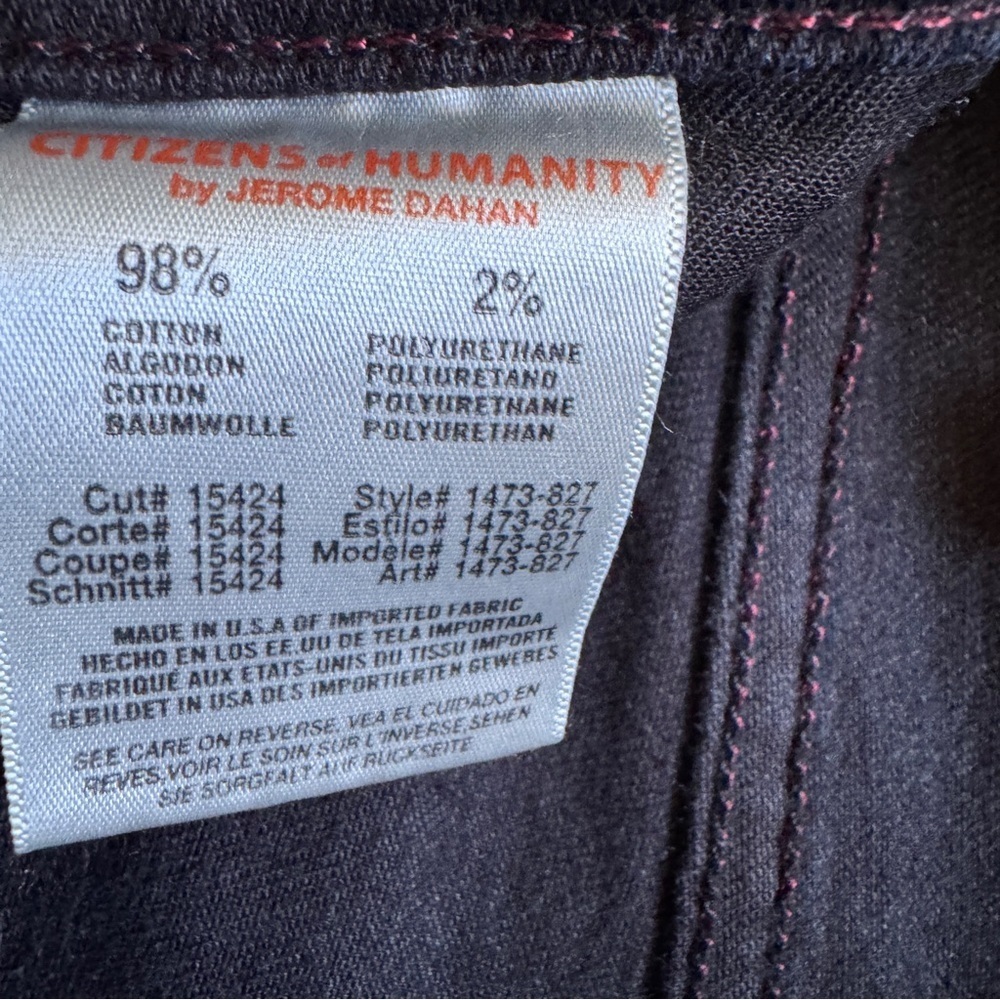 Citizens of Humanity Carlton Ankle Straight Black Jeans Sz 26 - Picture 7 of 13